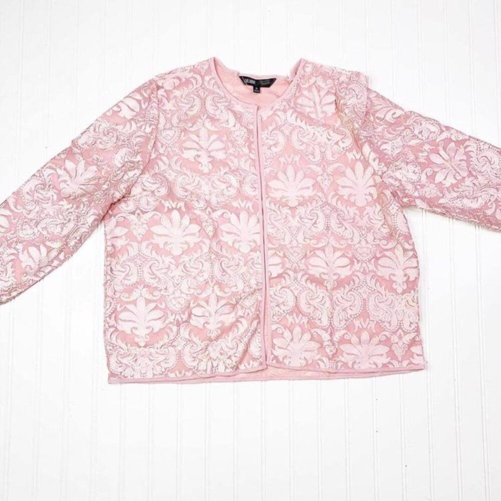 Lularoe Elegant Stella Pink Floral Kimono Style Jacket NWT Large